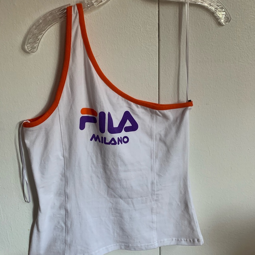 One-Shoulder Fila Top